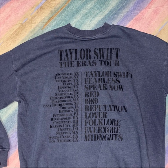 RARE Taylor Swift Blue Crewneck Sweater - Size S oversized - Picture 4 of 6
